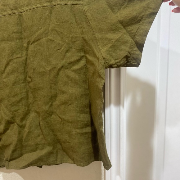 MATE The Label NWT Linen Boxy Button Up in Moss Size XL - Picture 11 of 11